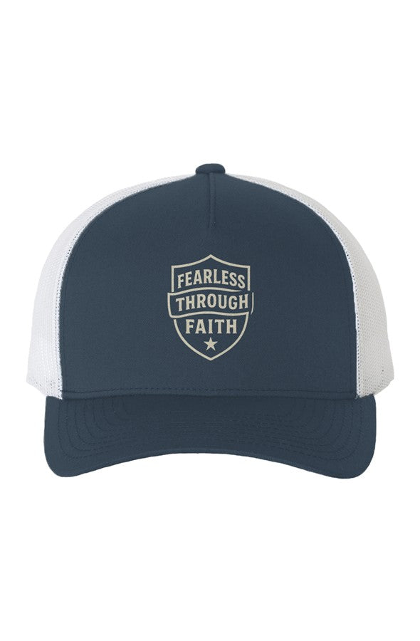 White Mesh Five Panel Retro Trucker Cap