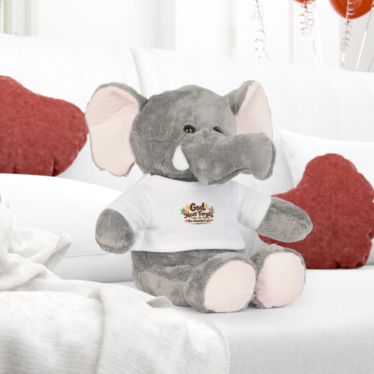 God Never Forgets Elephant Plush – Isaiah 49:15–16