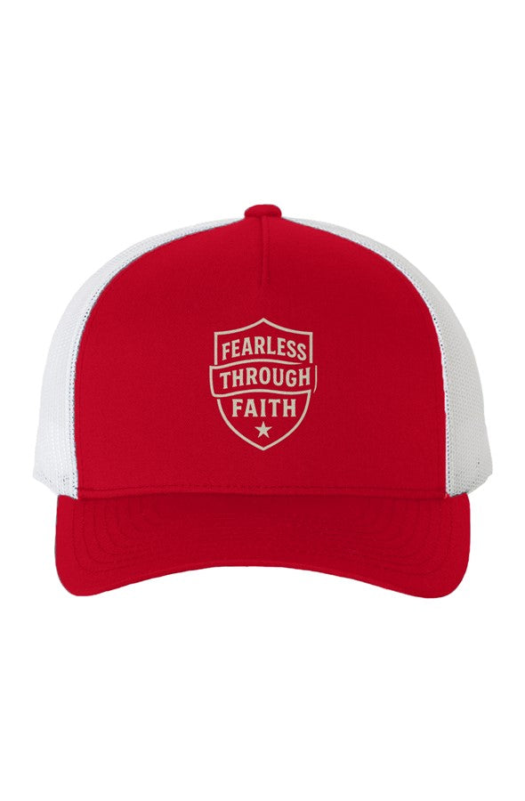 White Mesh Five Panel Retro Trucker Cap