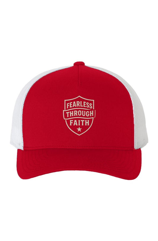 White Mesh Five Panel Retro Trucker Cap