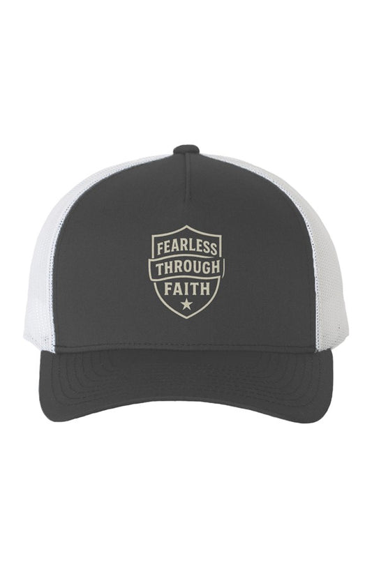 White Mesh Five Panel Retro Trucker Cap