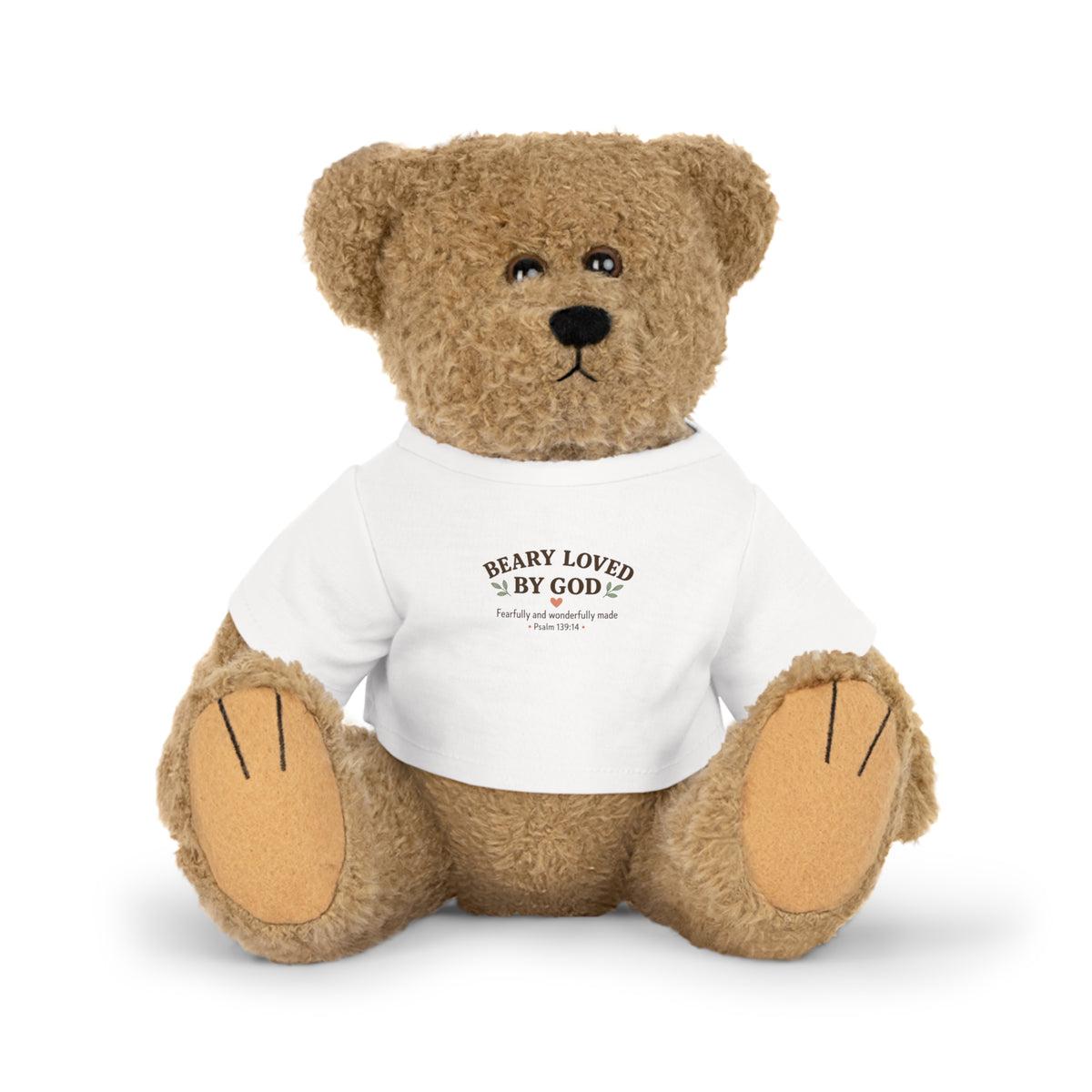 Beary Loved Teddy Bear Plush with Christian T-Shirt – Psalm 139:14