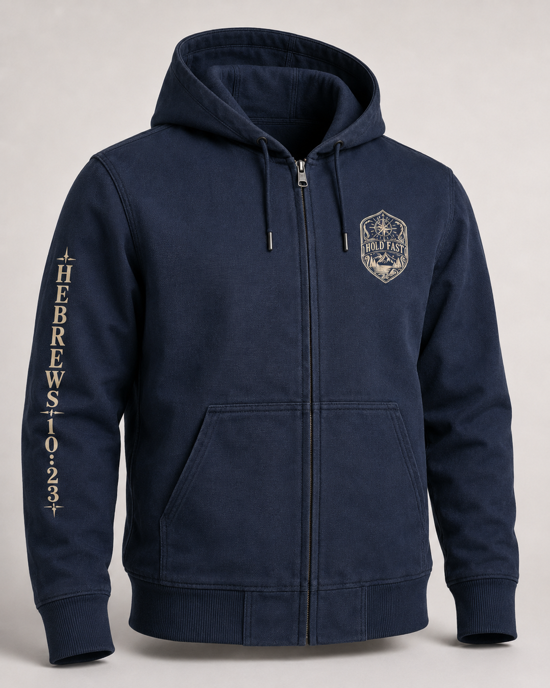 Hold Fast Hooded Work Jacket - Hebrews 10:23